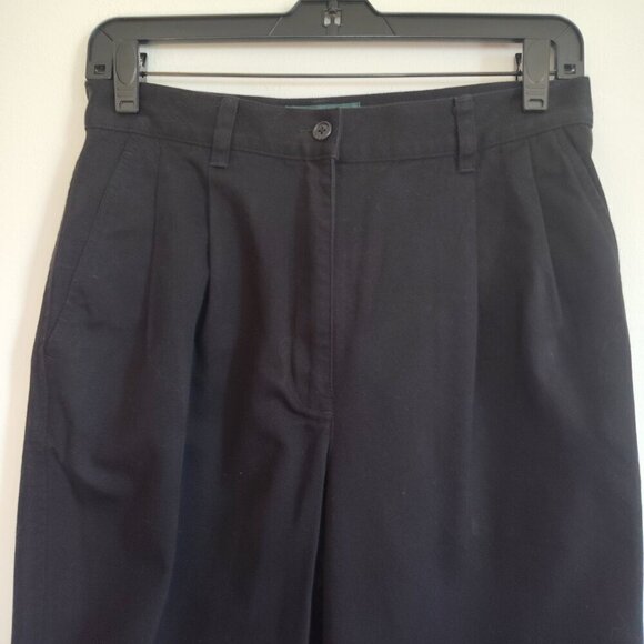 Ladies Petite SZ 8P Lauren Ralph Lauren Black Barrel Leg Pant - Picture 2 of 5